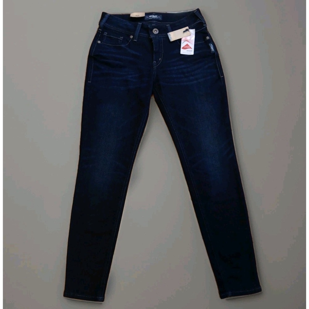 Silver Jeans Co Suki Super Skinny Womens 27 x 29 Blue Dark Wash Stretch Denim